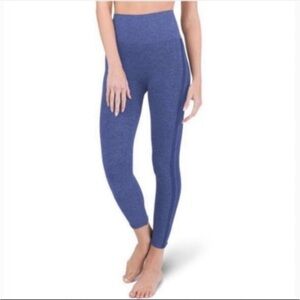 Assets Red Hot Label by Spanx Blue Vertical Stripe Marled Leggings Size Large